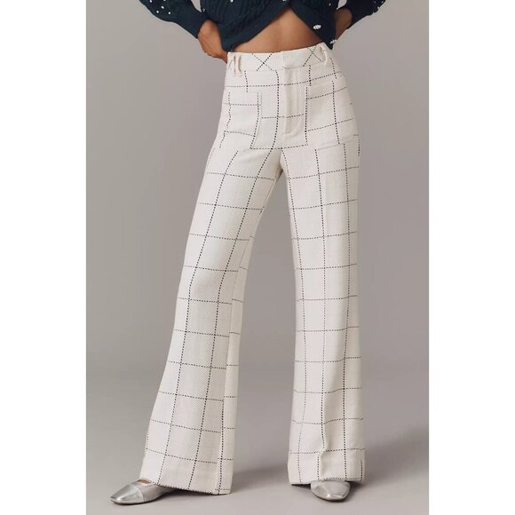 Anthropologie Pants - Anthropologie Maeve Knit Jude Plaid Trousers White Multi 10